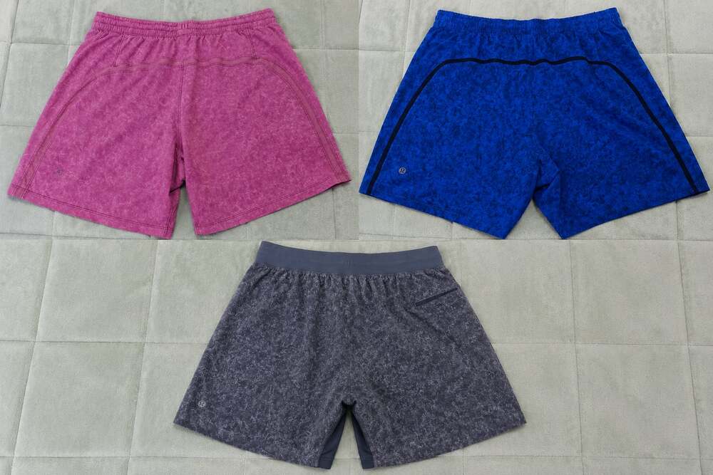Lot of 3 Lululemon Men's Athletic Shorts Medium Pink Blue Gray Lined Bundle